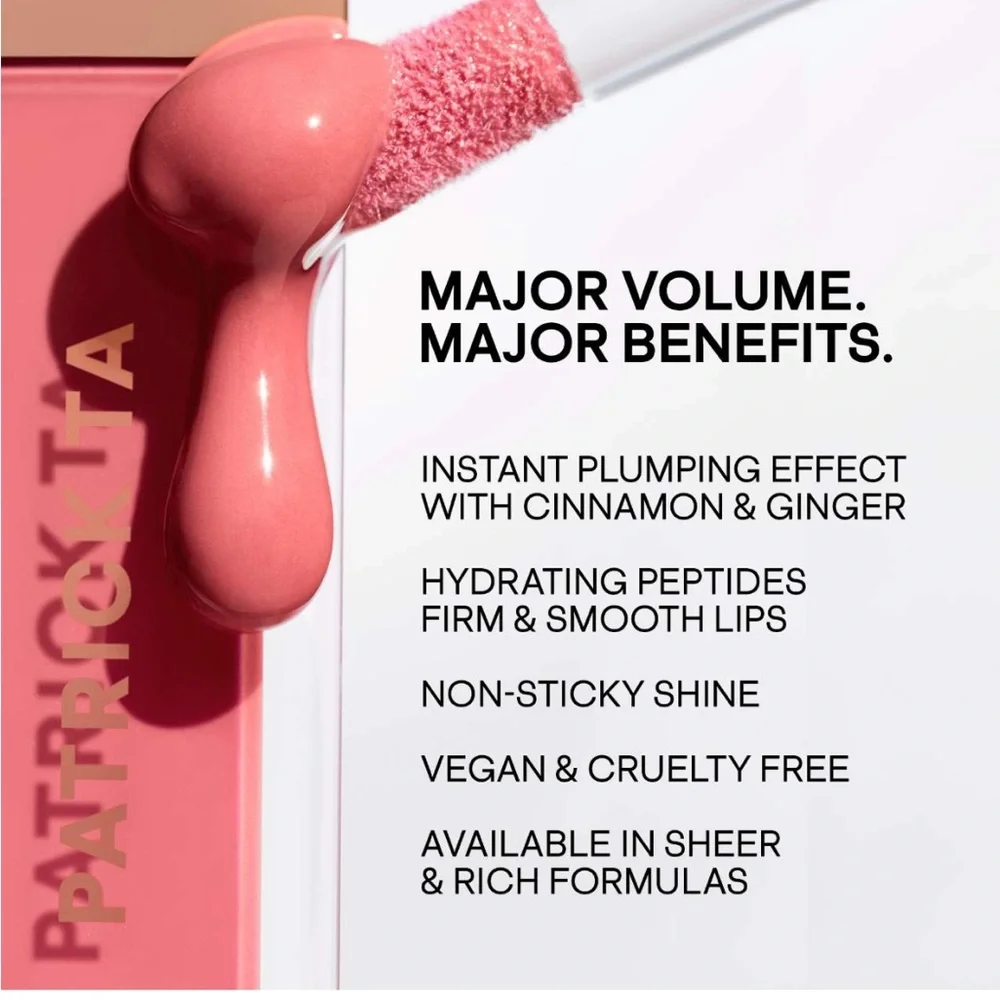 💫 Patrick Ta Major Volume Plumping Tinted Lip Gloss 2 CC’s NWOB